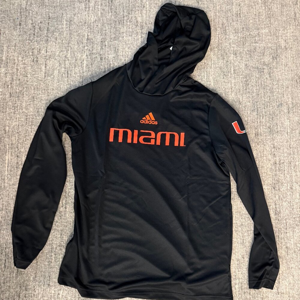 NWT Adidas Warm Weather Hoodie Miami Hurricanes - Size Medium